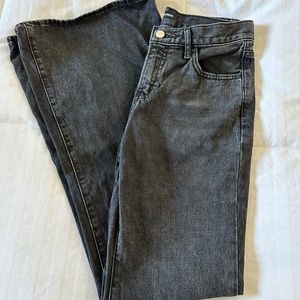 Mid Rise Washed Black '70s Flare Jeans, size 2